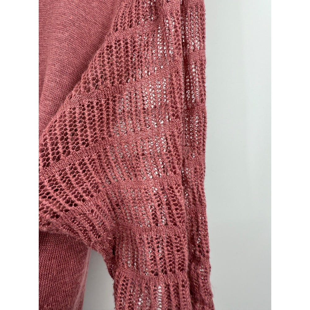 POETRY Linen Blend Asymmetrical Hem Knit Top Rose Mauve‎ Size 14 - Picture 5 of 8